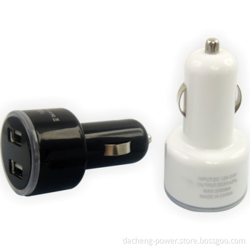 2 usb car phone charger with output 5V 1.5A/2.1A
